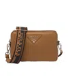 Prada Leather Bag With Shoulder Strap In Brown