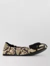 Prada Python Print Leather Ballerinas With Bow In Animal Print