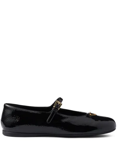 PRADA LEATHER BALLERINA SHOES