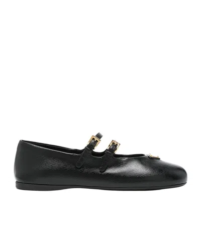 PRADA PRADA ROUND-TOE BALLERINA SHOES
