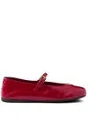 Prada Naplak Patent Leather Ballerinas In Red