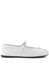 Prada Ballerinas Aus Aus Naplak-lackleder In White