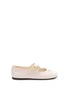 Prada Double Strap Ballet Flats Flat Shoes White In White