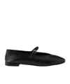 Prada Leather Ballerinas In Black