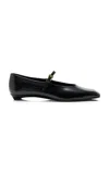 Prada Mary-jane Leather Ballet Flats In Black