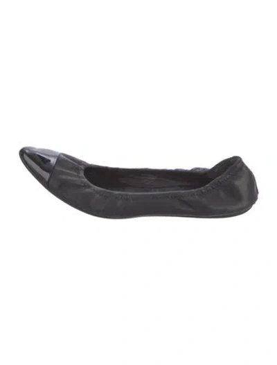 Pre-owned Prada Leather Ballet Flats In Black