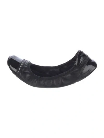Pre-owned Prada Leather Ballet Flats In Black