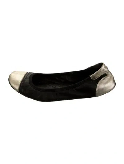 Pre-owned Prada Leather Ballet Flats In Black