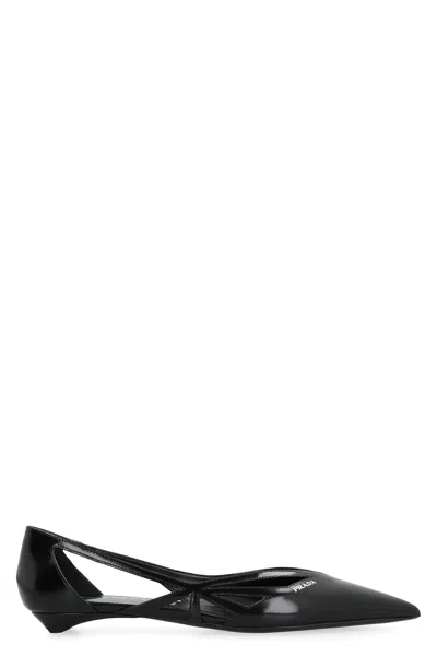 PRADA LEATHER BALLET FLATS