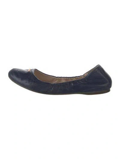 Pre-owned Prada Leather Ballet Flats In Blue