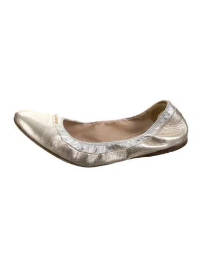 Pre-owned Prada Leather Ballet Flats In Multi