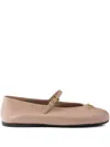 Prada Logo Details Ballet Shoes In Pink