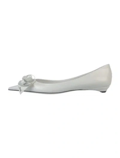 Pre-owned Prada Leather Ballet Flats In White