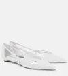 Prada Leather Ballerinas With Cut-out Design And Pointed Toe In White