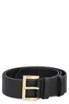 Prada Logo Plaque Leather Belt