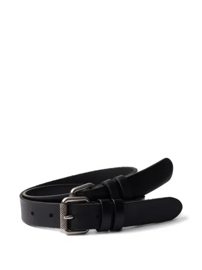 Prada Leather Belt In Black