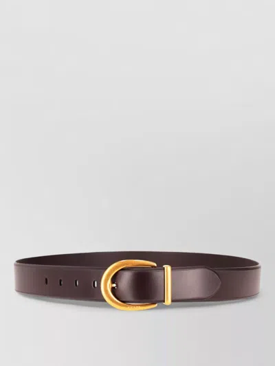 Prada Leather Belt Adjustable Length Smooth Finish In Brown