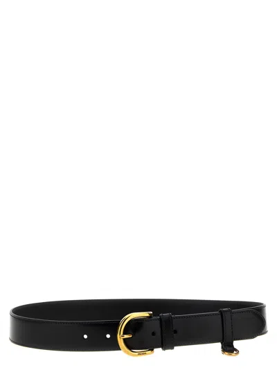 Prada Leather Belt Belts Black