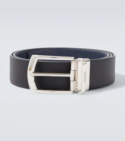 Prada Leather Belt In Black