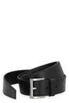Prada Logo-engraved Buckle Leather Belt In Black