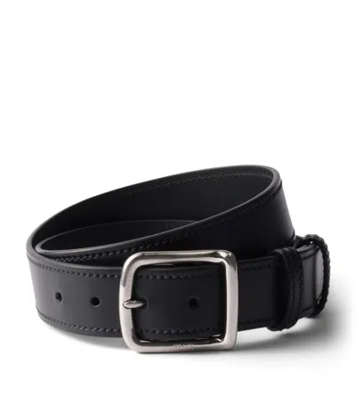 Prada Leather Belt In Black