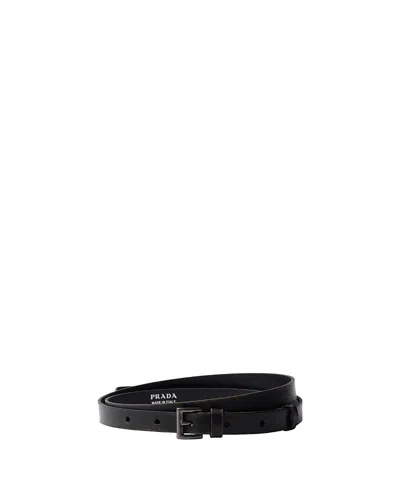Prada Leather Belt In Black