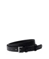 Prada Metal Buckle Triangle Logo Belt In Black