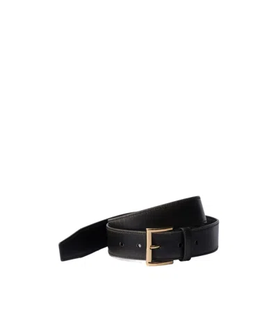Prada Leather Belt In Black