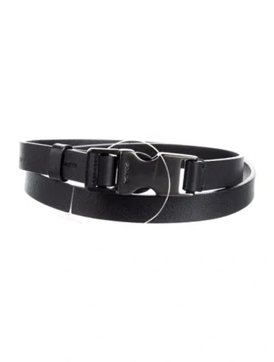 Pre-owned Prada Leather Belt In Black