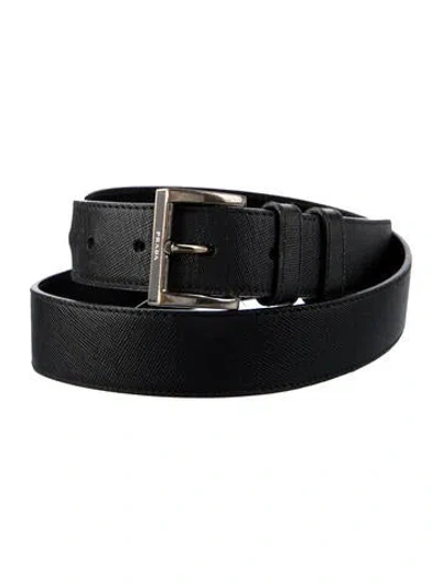 Pre-owned Prada Leather Belt In Black