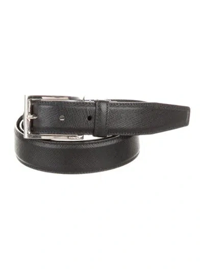 Pre-owned Prada Leather Belt In Black