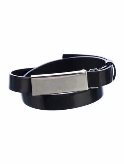 Pre-owned Prada Leather Belt In Black