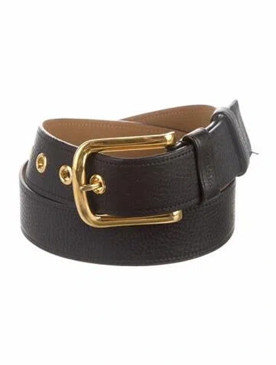 Pre-owned Prada Leather Belt In Black