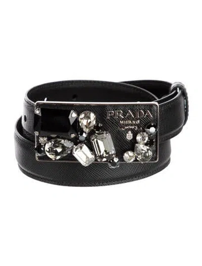 Pre-owned Prada Leather Belt In Black