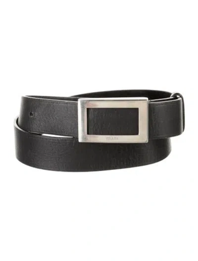 Pre-owned Prada Leather Belt In Black