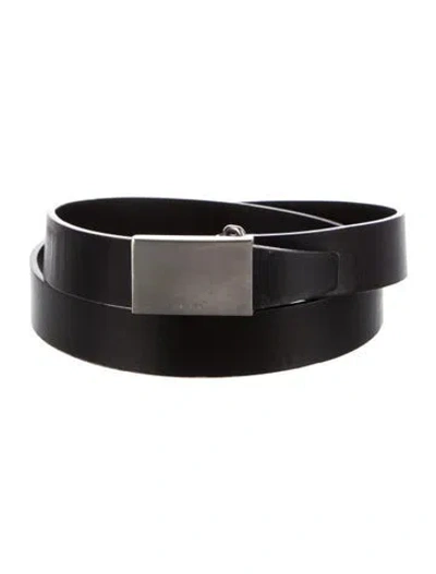 Pre-owned Prada Leather Belt In Black