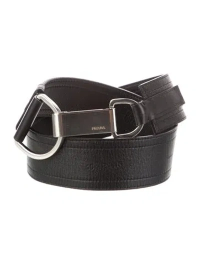 Pre-owned Prada Leather Belt In Black