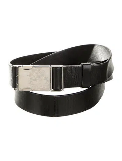 Pre-owned Prada Leather Belt In Black