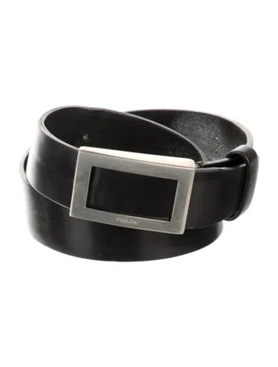Pre-owned Prada Leather Belt In Black