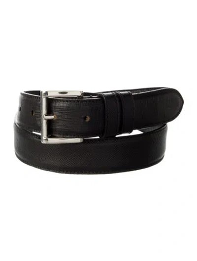Pre-owned Prada Leather Belt In Black