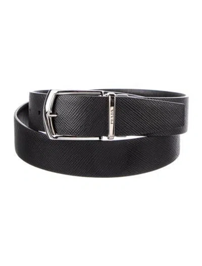 Pre-owned Prada Leather Belt In Black