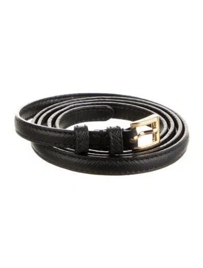 Pre-owned Prada Leather Belt In Black