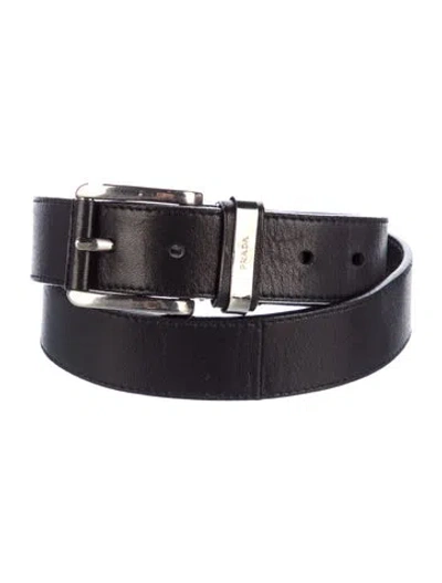 Pre-owned Prada Leather Belt In Black