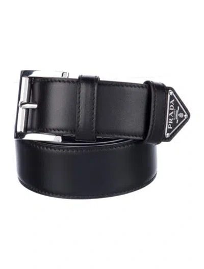 Pre-owned Prada Leather Belt In Black