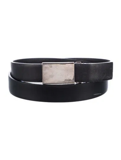 Pre-owned Prada Leather Belt In Black