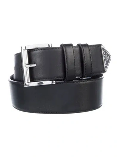 Pre-owned Prada Leather Belt In Black
