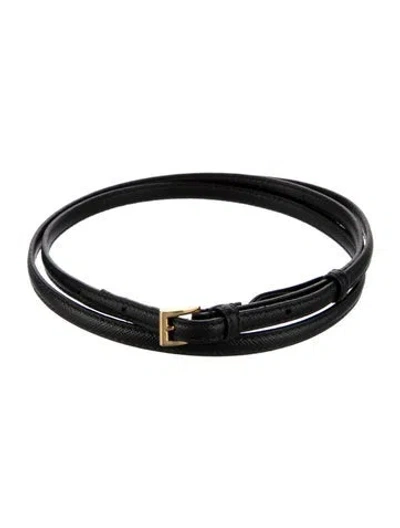 Pre-owned Prada Leather Belt In Black