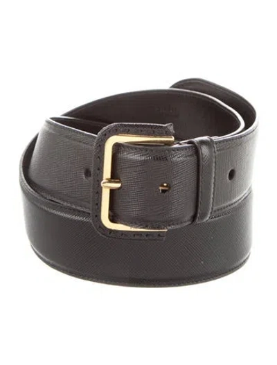 Pre-owned Prada Leather Belt In Black