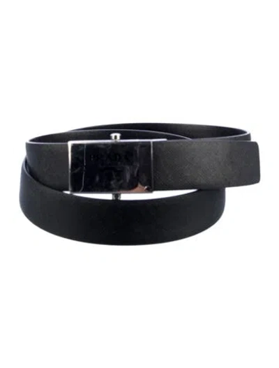 Pre-owned Prada Leather Belt In Black