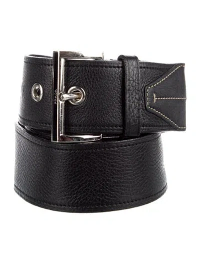 Pre-owned Prada Leather Belt In Black